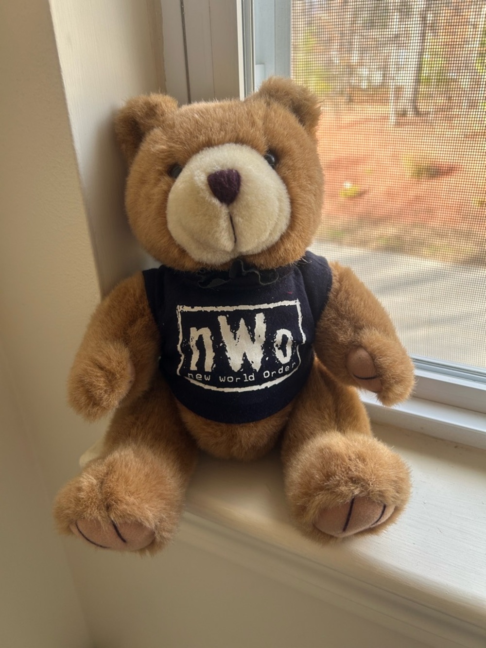 Brown Collectable Teddy Bear with Black Shirt - Steven Smith collection